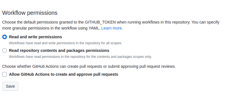 Workflow permissions